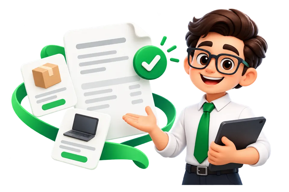 Mascota de CotizaDigital mostrando una cotización lista